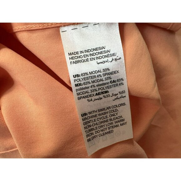 Chicos Button Up Apricot Modal Blend Long Sleeve Shirt Sz 2 US 12 14 Pockets NEW - Picture 6 of 6